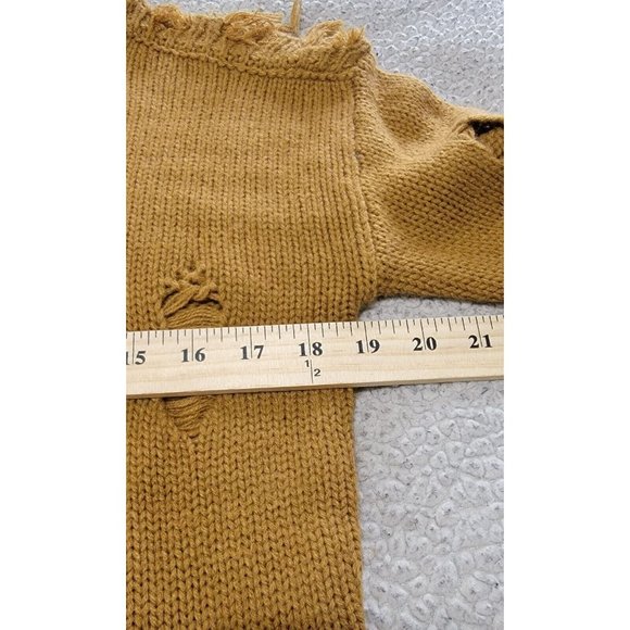 Kut From The Kloth‎ Womens Camel Viola Destructed Turtleneck Sweater Size XS - Picture 8 of 10